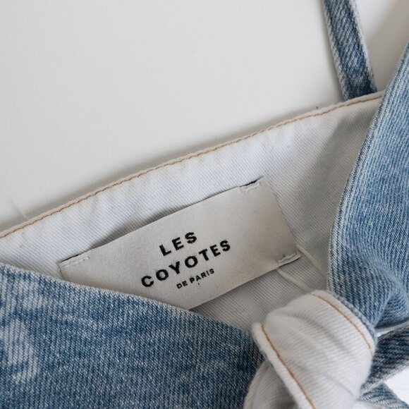 ✨ Les Coyotes de Paris Denim Bralette Girls Size 14 Womens XS Blue Logo Print - Picture 5 of 12